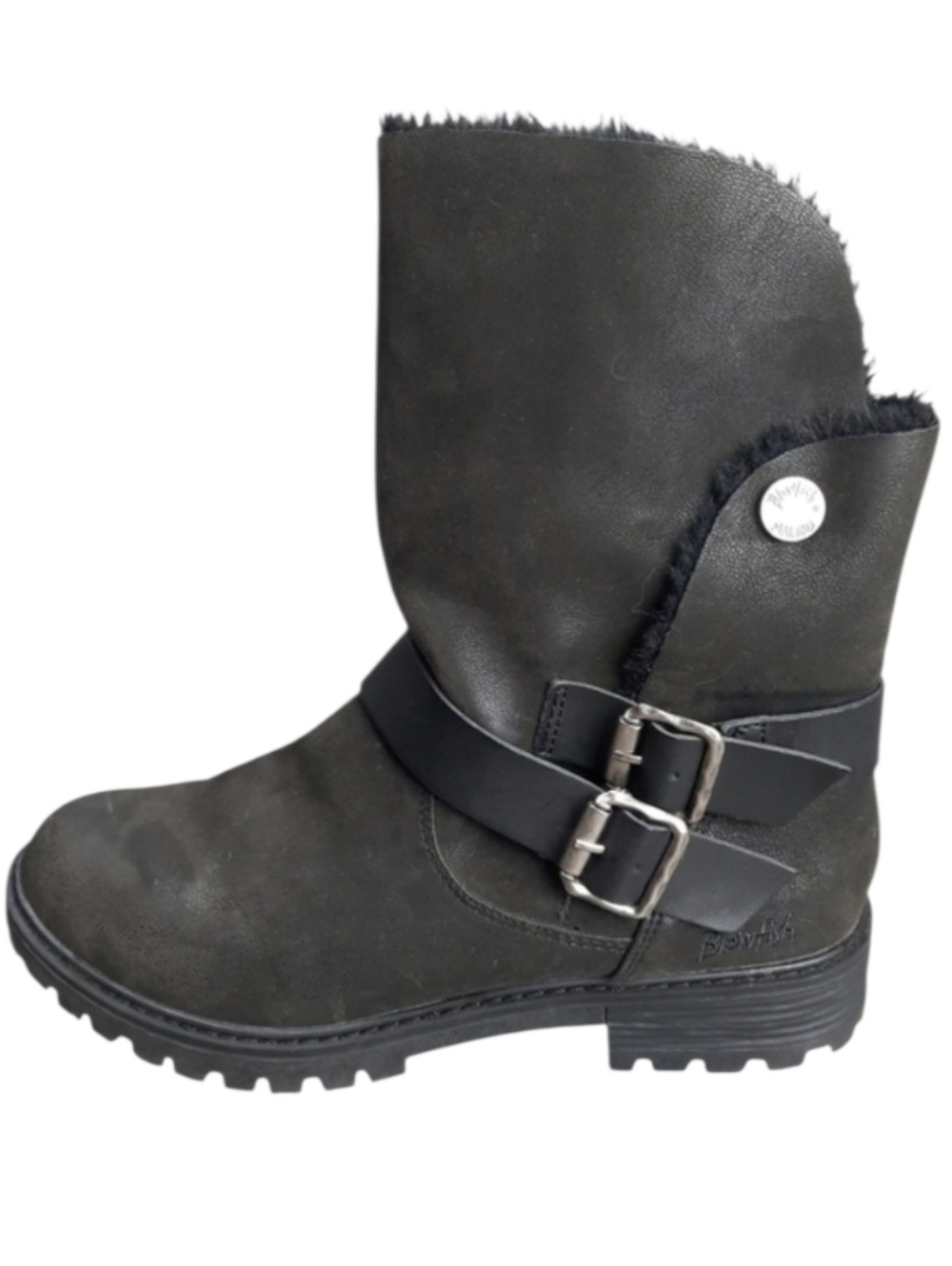 Blowfish Randall Black Fur Lined Moto Boots SZ 10